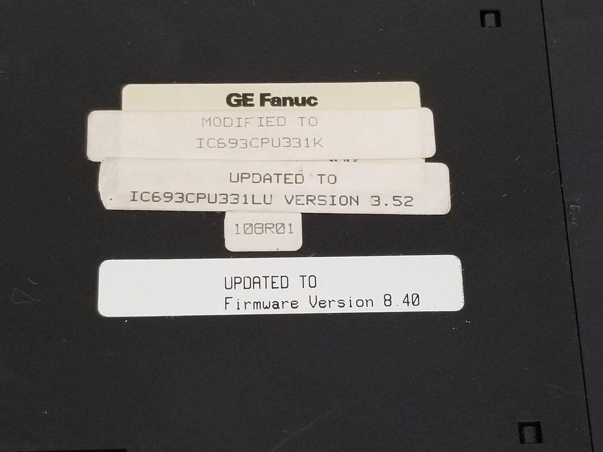Used GE FANUC IC693CPU331K CPU MODULE UPDATED TO IC693CPU331LU VER. 3.52