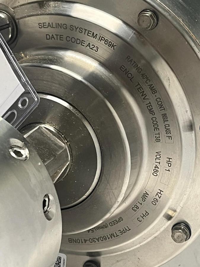 Used Van der Graaf TM160A30-410NB Drum Motor 6.27" x 16" 1HP 480V 54FPM New Surplus