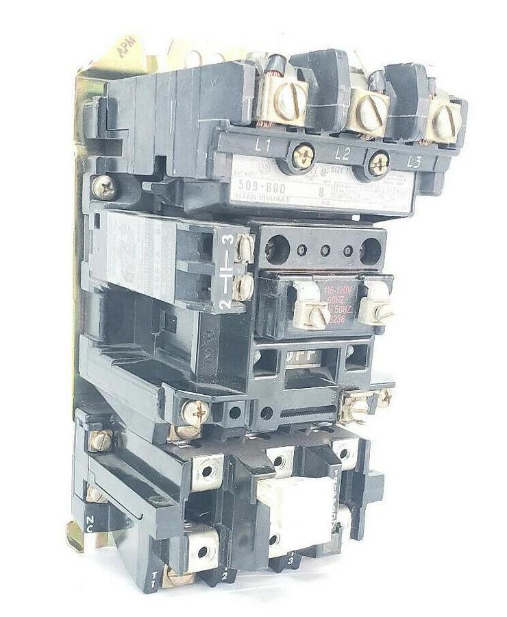 Used ALLEN BRADLEY 509-BOD SIZE 1 STARTER SER. B W/ CB236 COIL 42185-800-01, 595-A B