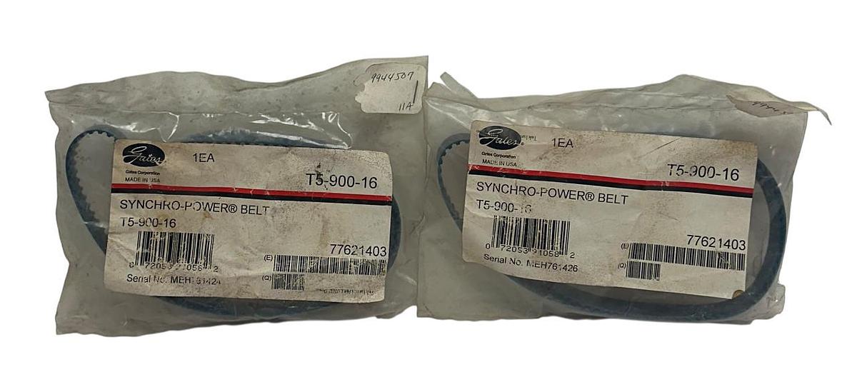 Used 2 GATES T5-900-16 / T590016 SYNCHRO-POWER BELT 9944507 5mm PITCH 16mm W NSFS