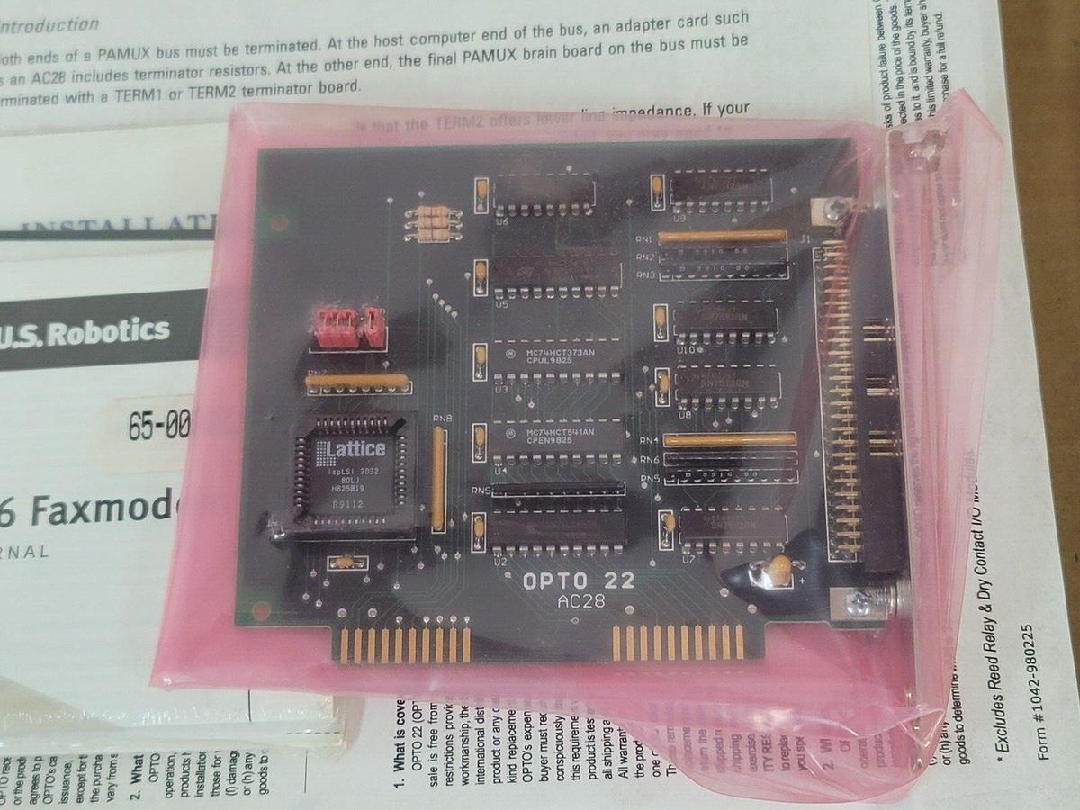 Used NEW OPTO 22 AC28 INTERFACE CARD ISA BUS TO PAMUX BUS