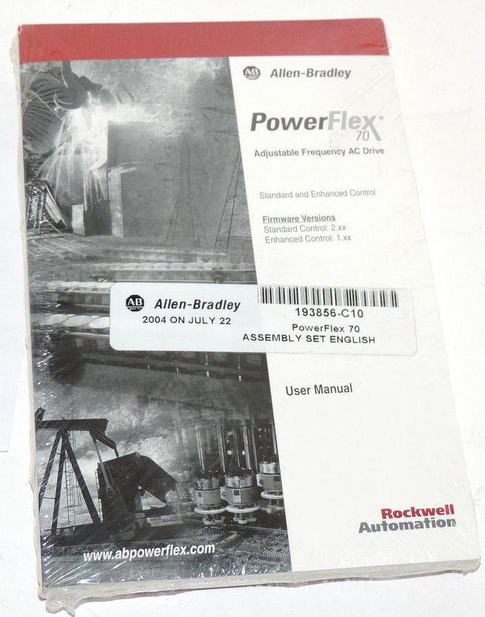 Used NEW ALLEN BRADLEY 193856-C10 USER MANUAL FOR POWERFLEX 70 AC DRIVE