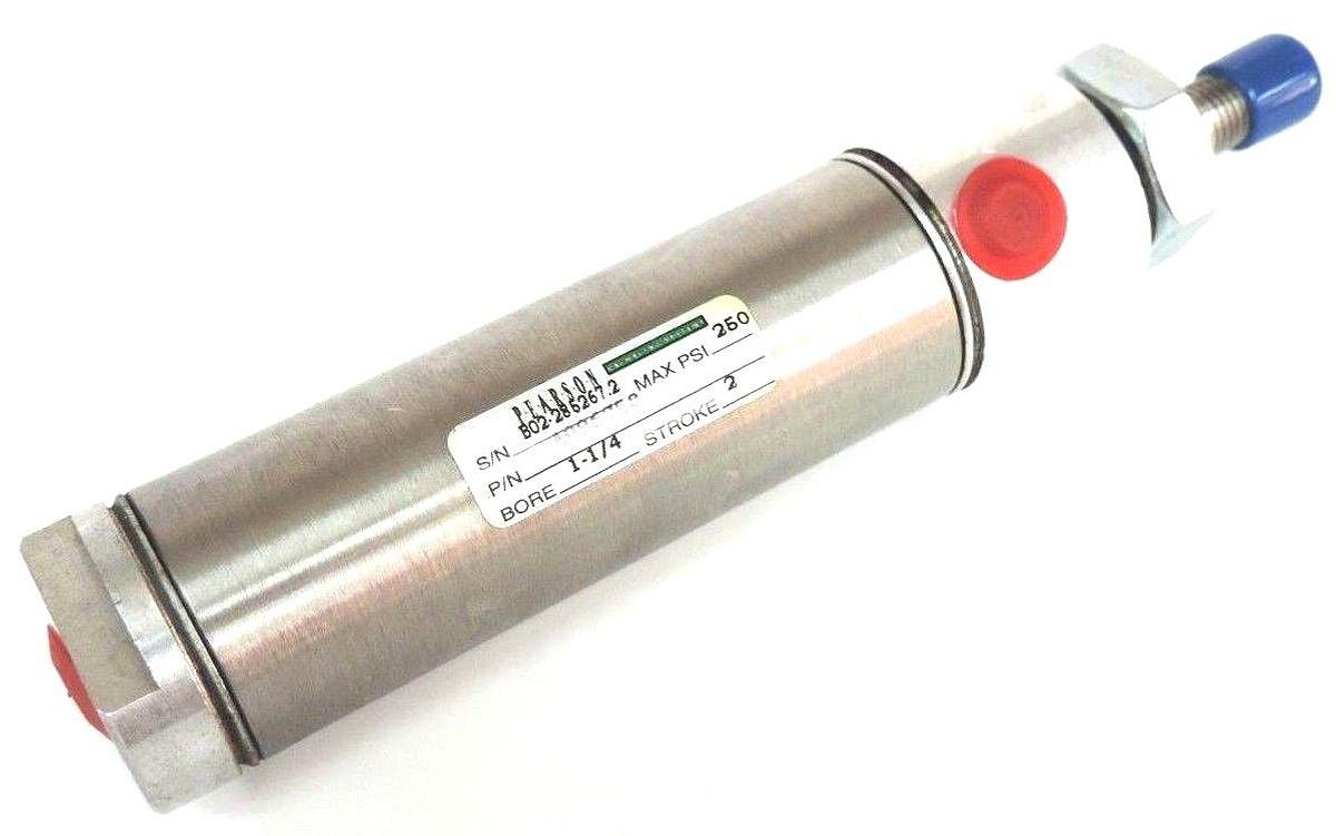 NEW PEARSON A096758 PNEUMATIC CYLINDER 250 PSI, 2" STROKE, 1 1/4" BORE