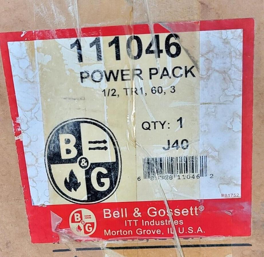 Used NEW BELL & GOSSETT 111046 POWER PACK MOTOR 1/2HP 60Hz 3PHASE
