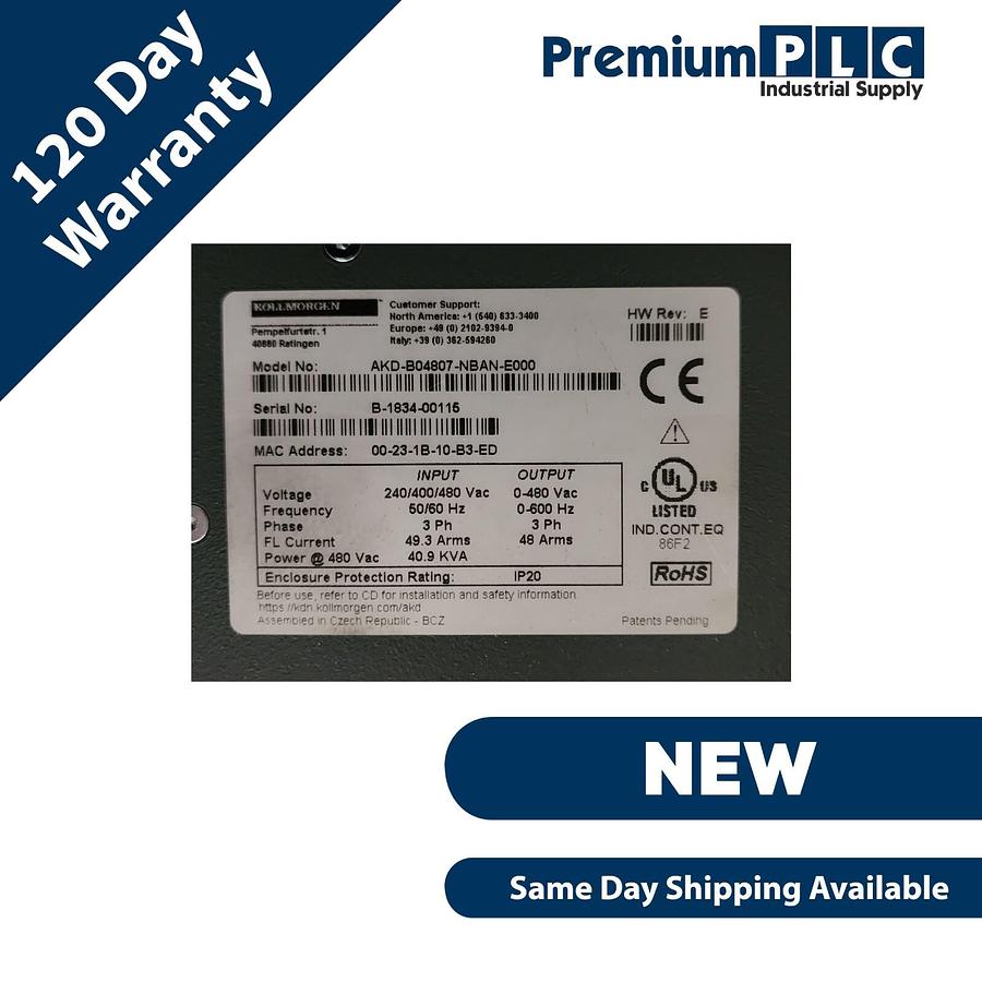 Used NEW KOLLMORGEN AKD-B04807-NBAN-E000 AKD SERVO DRIVE HW Rev: E AKDB04807NBANE000