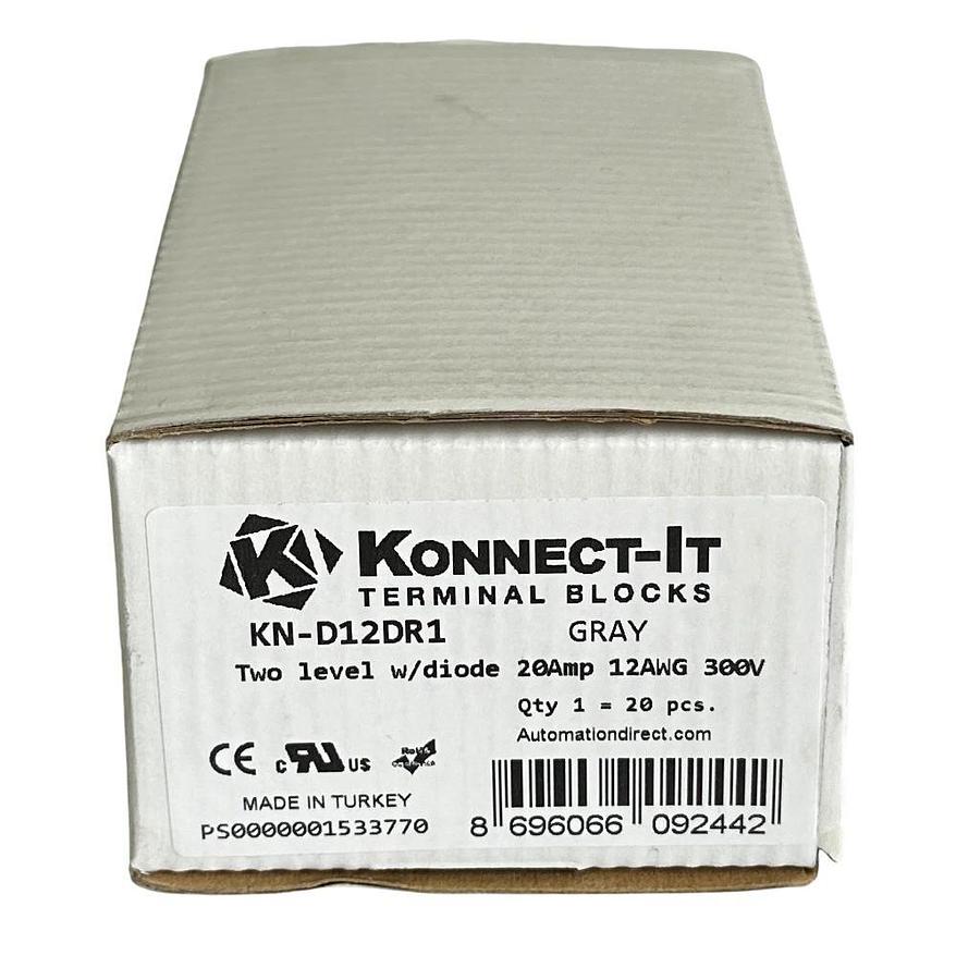 Used 20 NEW SEALED KONNECT-IT KN-D12DR1 / KND12DR1 TERMINAL BLOCKS 2-LEVEL W/ DIODE