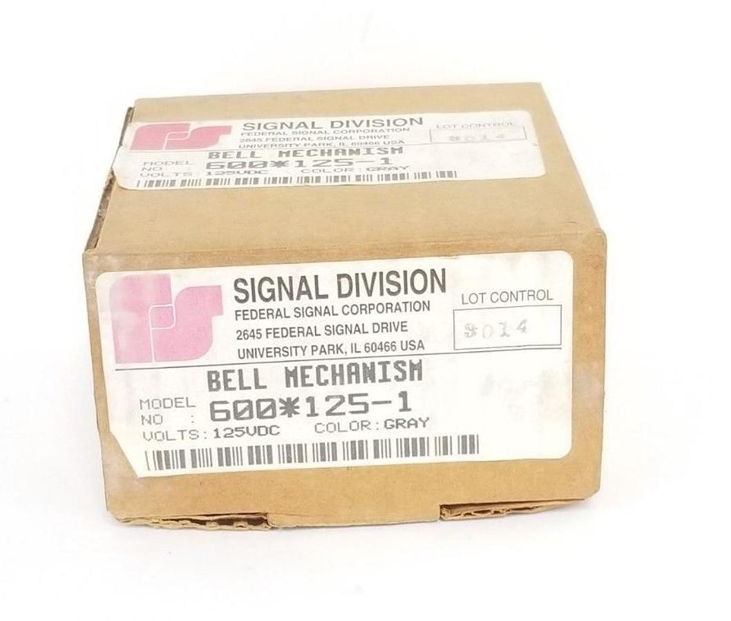 Used NIB FEDERAL SIGNAL 600-125-1 BELL MECHANISM 600*125-1, 6001251, GRAY, 125VDC