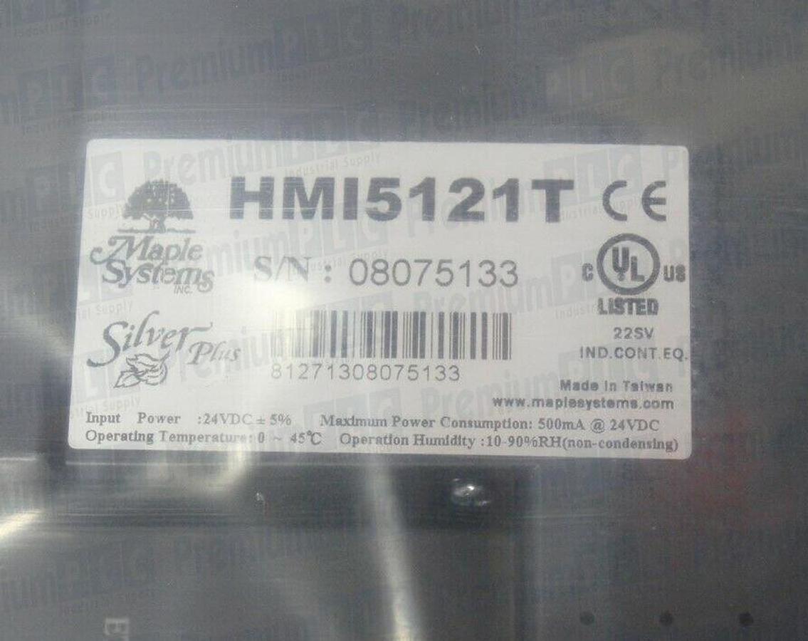 Used NEW MAPLE SYSTEMS HMI5121T 12.1" SILVER PLUS HMI OPERATOR INTERFACE PANEL 24VDC