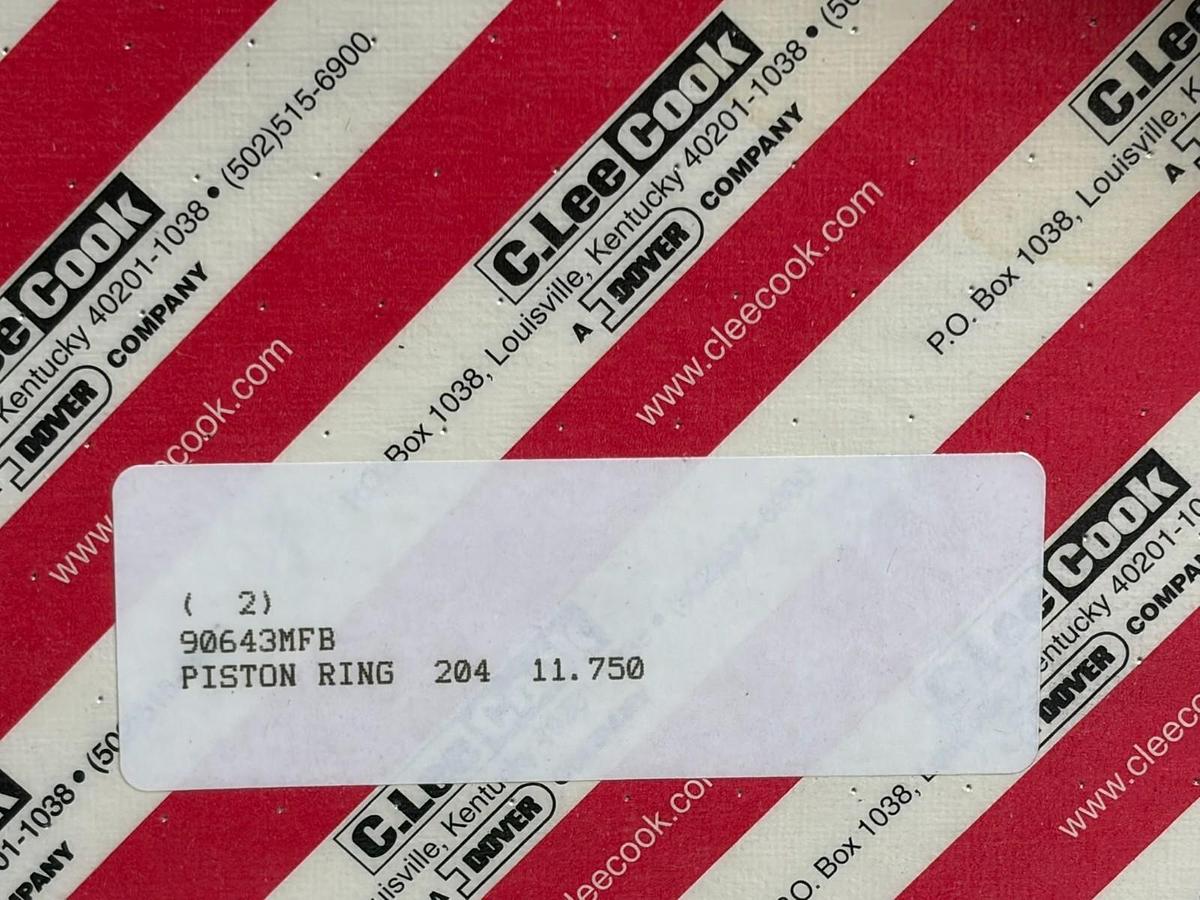 C. Lee Cook 90643MFB 11.750 Inch Compressor Piston Ring Set Lot of 2 New