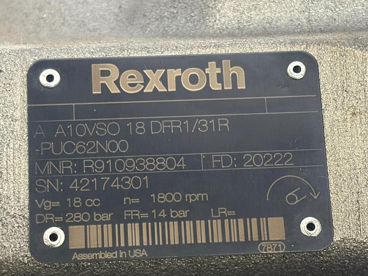 Used Rexroth R910938804 A10VSO 18 DFR1/31R-PUC62N00 Axial Piston Pump New