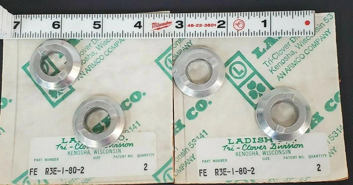 Used LOT OF 4 NEW TRI-CLOVER FE R3E-1-80-2 SEAL RINGS