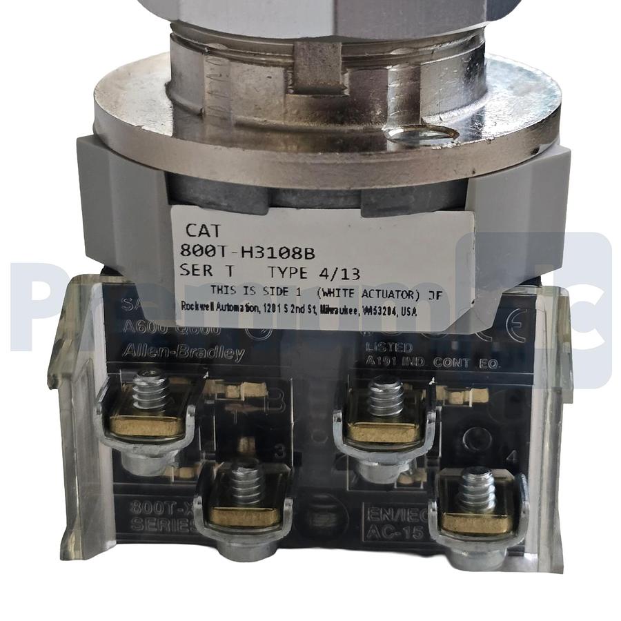 Used Allen-Bradley 800T-H3108B /T 30mm 2-Pos Cylinder Lock Selector Switch 2-NO/2-NC
