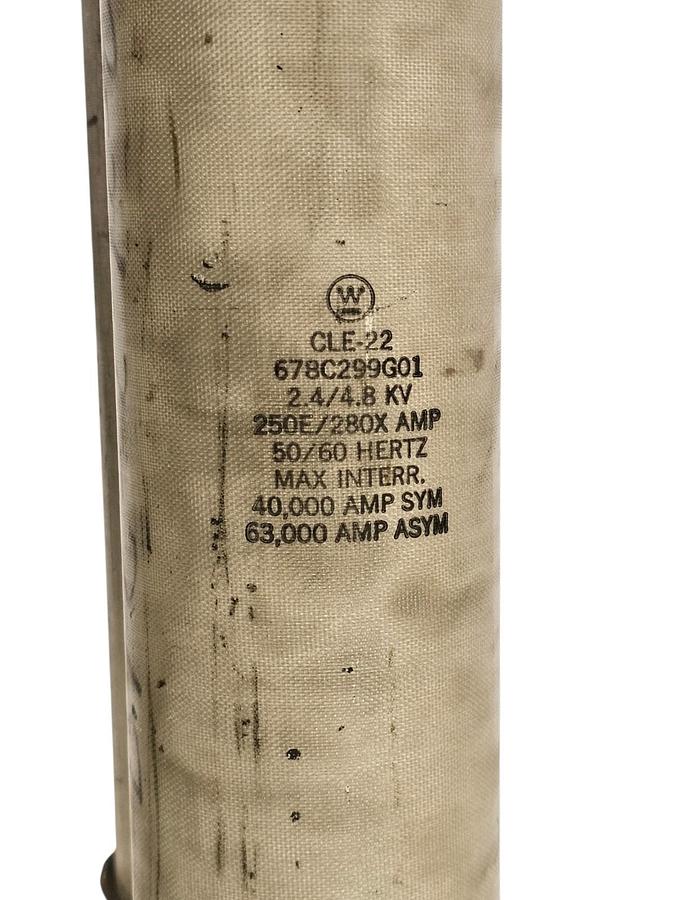 Used WESTINGHOUSE CLE-22 FUSE STYLE 678C299G01 2.4/4.8 KV 250E/280X AMP CLE22