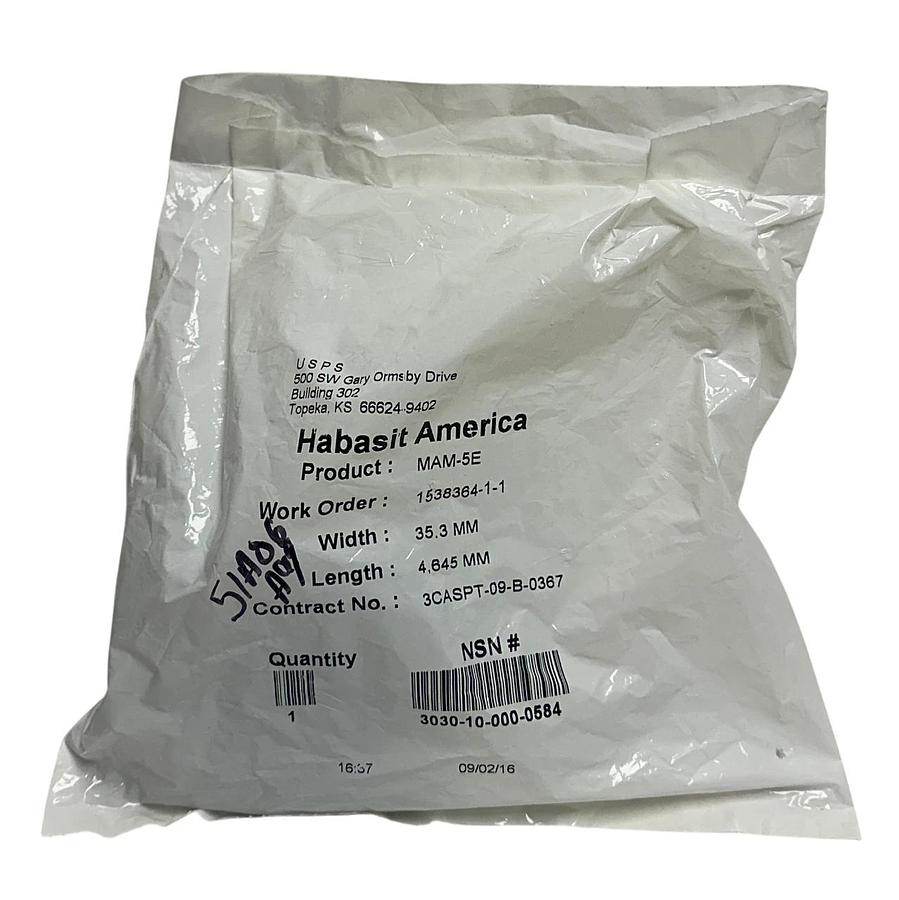 Used 2 HABASIT AMERICA MAM-5E / MAM5E CONVEYOR BELTS W: 35.3mm L: 4,645mm OEM NSFS