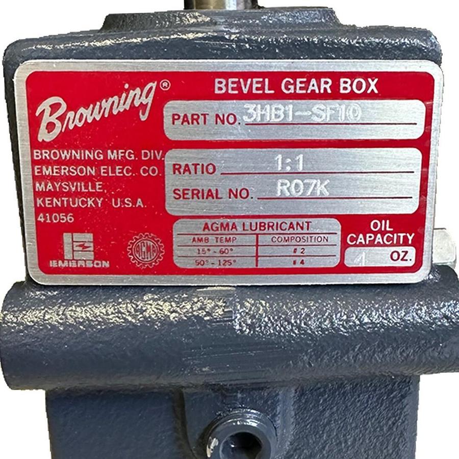 Used NEW BROWNING 3HB1-SF10 / 3HB1SF10 RIGHT-ANGLE BEVEL GEAR BOX 1:1 RATIO 1251297