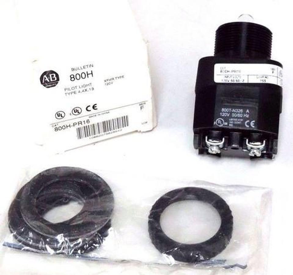 Used NIB ALLEN BRADLEY 800H-PR16 PILOT LIGHT SER. F W/ 800T-N326 COIL SER A