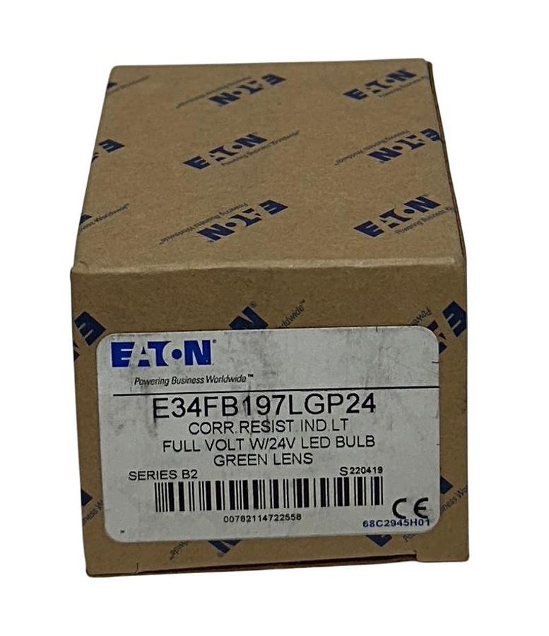 Used EATON E34FB197LGP24 CORROSION RESISTANT INDICATOR LIGHT SERIES B2 GREEN 24V NSMP