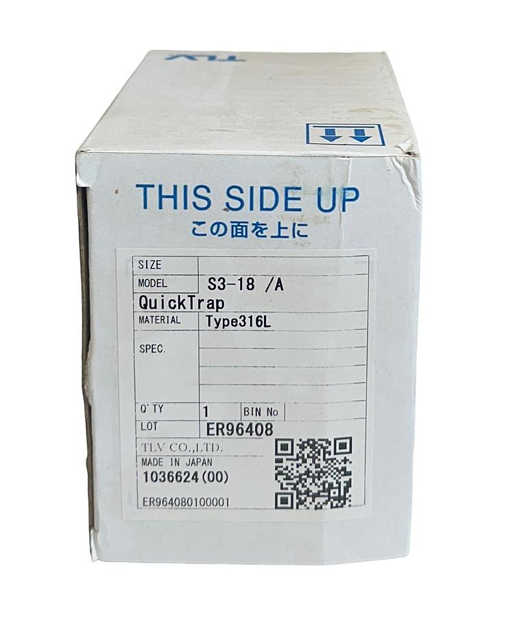 Used NEW TLV S3-18/A / 1036624 QuickTrap STEAM TRAP TYPE 316L SS NSMP