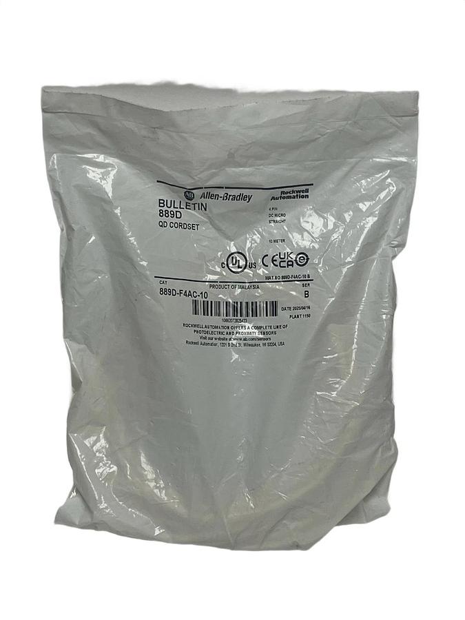 Used Allen-Bradley 889D-F4AC-10 DC Micro Cordset M12 4-Pin 10M , NSFS