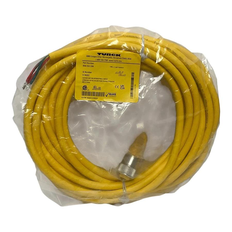 Turck RKM 35D-10M Minifast Cable 3-Pin 7/8" Female to Bare End 10m #U-34202