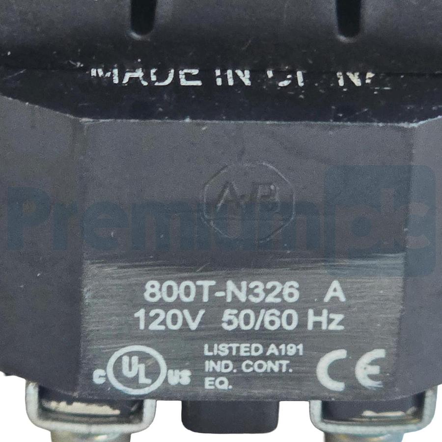 Allen-Bradley 800T-16HGH2KB6AX /V Selector Switch 30mm 2-Pos Green LED 120V NSNP