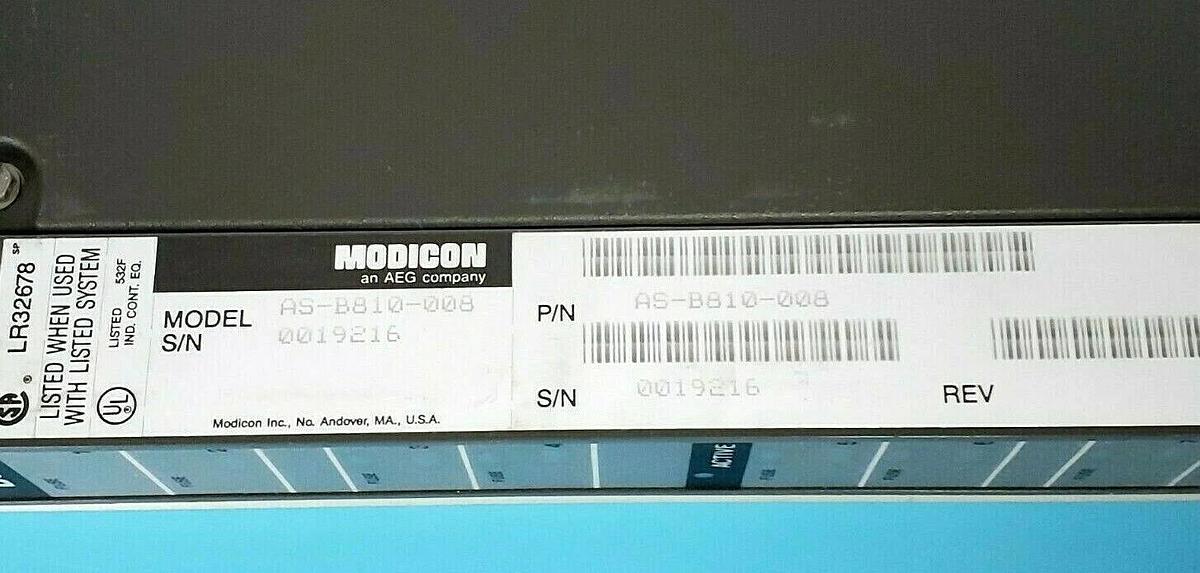 Used MODICON AS-B810-008 ISOLATED OUTPUT MODULE AS-B810-100 AB ASB810008