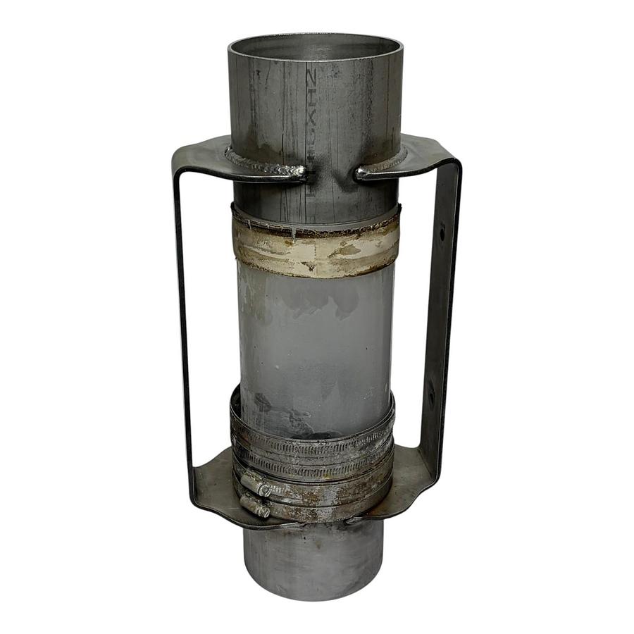 Used Stainless Steel Pneumatic Conveying Sight Glass Coupler 5" OD 18" Long