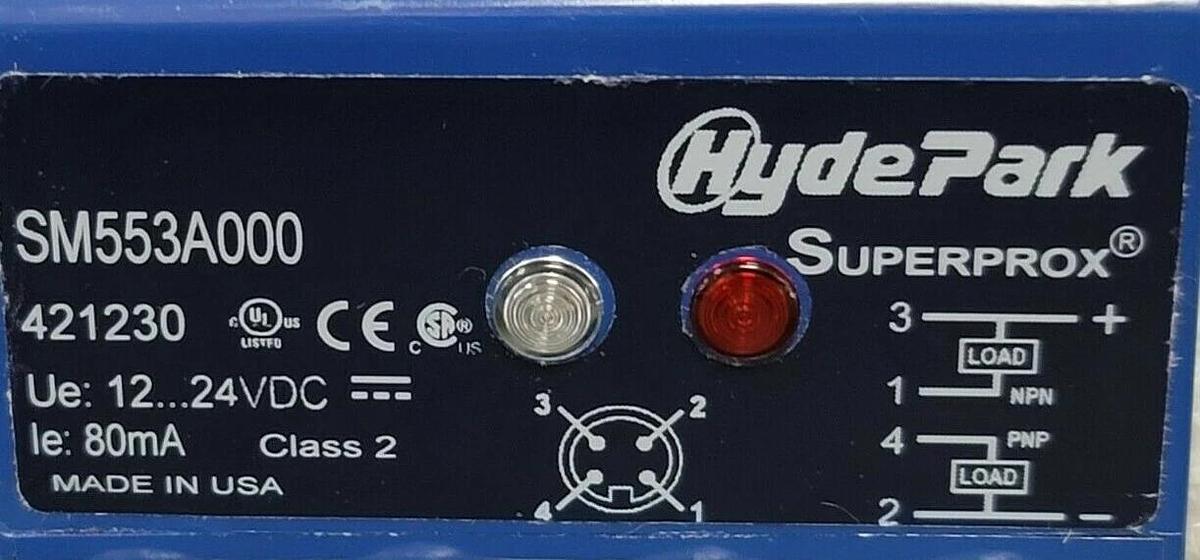 Used NIB SCHNEIDER ELECTRIC HYDE PARK SM553A000 ULTRASONIC PROXIMITY SENSOR