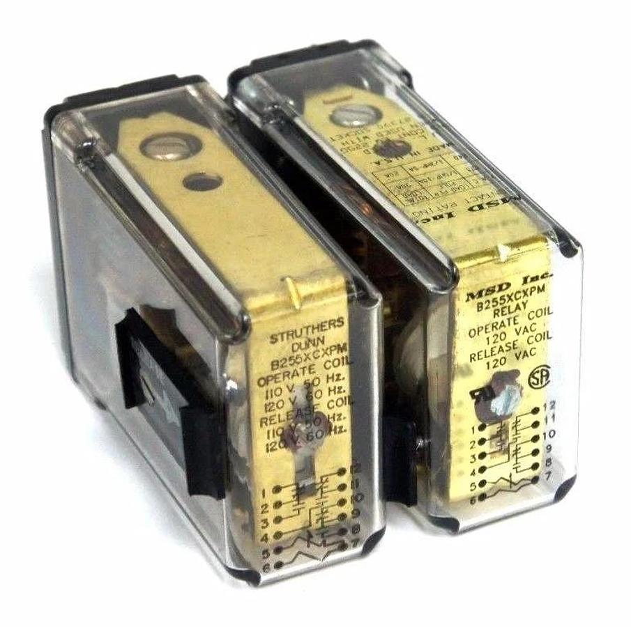 Used LOT OF 2 MSD INC B255XCXPM RELAYS 120V, 60HZ