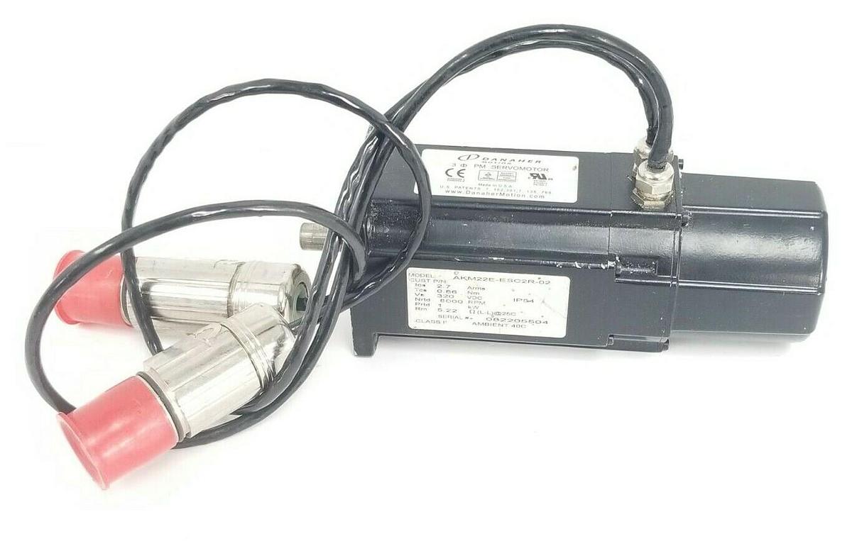 Used DANAHER MOTION AKM22E-ESC2R-02 SERVOMOTOR 320VDC 2.7 ARMS 8000RPM