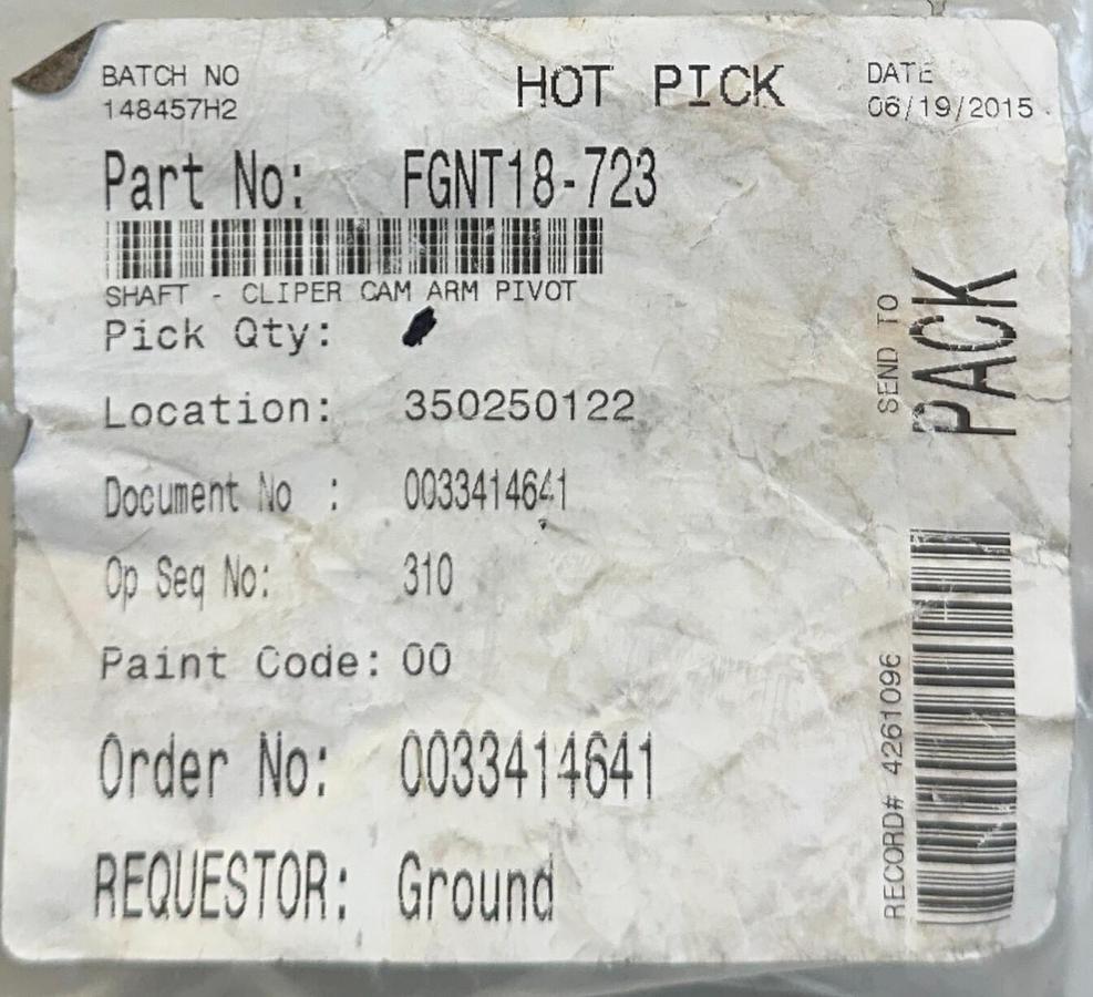 Used 3 UNBRANDED FGNT18-723 / FGNT18723 SHAFTS CLIPPER CAM ARM PIVOT NSNP