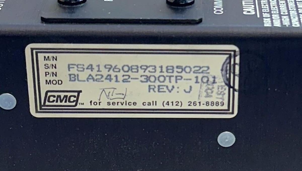 Used CLEVELAND MOTION CONTROLS CMC BLA2412-300TP-101 Servo Control Module Rev. J USNP