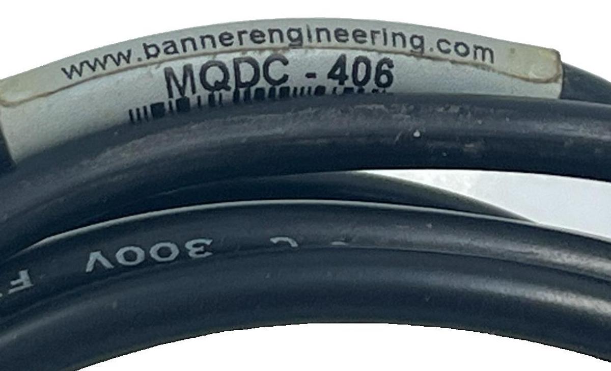 Used BANNER K50LGRY2PQ K50 Pro Series Indicator Light w/ MQDC-406 Cable 24VDC NEMA 6