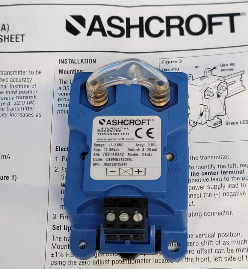 NIB ASHCROFT CX8MB2422IWL PRESSURE TRANSMITTER 0.8% 12-36VDC