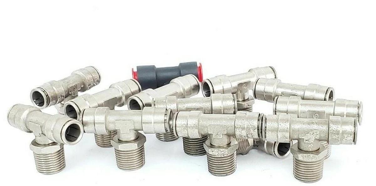 Used LOT OF 13 SMC TEE FITTINGS 1/2" X 1/2" X 7/8"