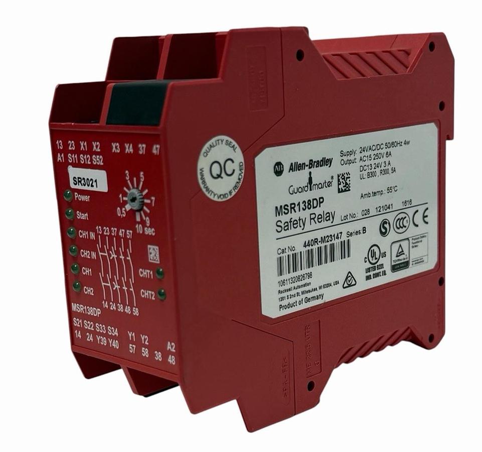 Used ALLEN BRADLEY 440R-M23147 GUARD MASTER SAFETY RELAY SER. B 440RM23147