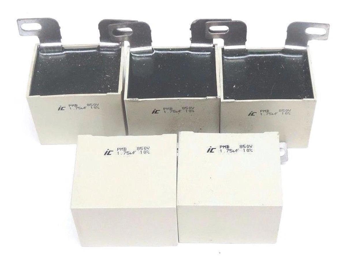 Used LOT OF 5 ICEL PMB-850V CAPICTORS 1.7UF, 10%, PMB850V