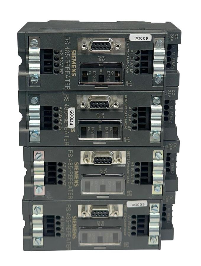 Used 4 SIEMENS 6ES7 972-0AA01-0XA0 / 6ES79720AA010XA0 RS-485 REPEATER MODULES USNP