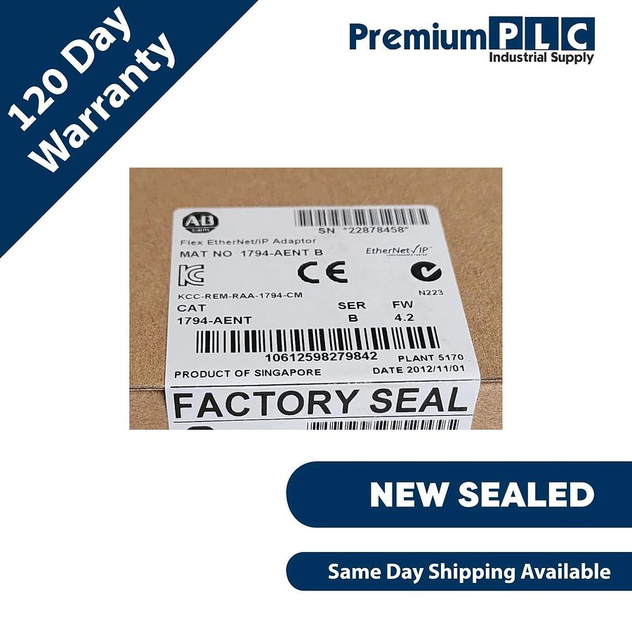 Used Allen Bradley 1794-AENT Flex I/O ENet/IP Adapter Module 1-Port 10/100Mbit NSFS