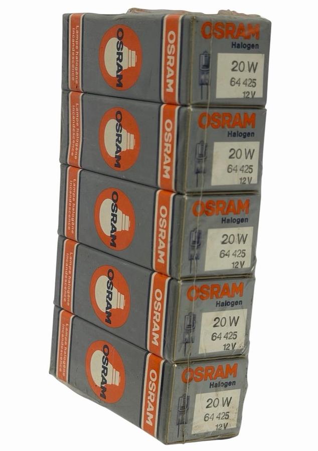 LOT OF 5 NIB OSRAM 64425 HALOGEN LAMPS 12V 20W