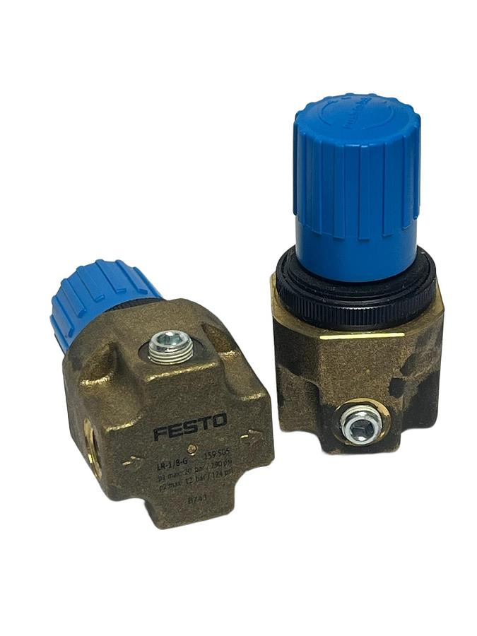 Used Lot of 2 Festo LR-1/8-G Pneumatic Pressure Regulator 159505 , NSMP