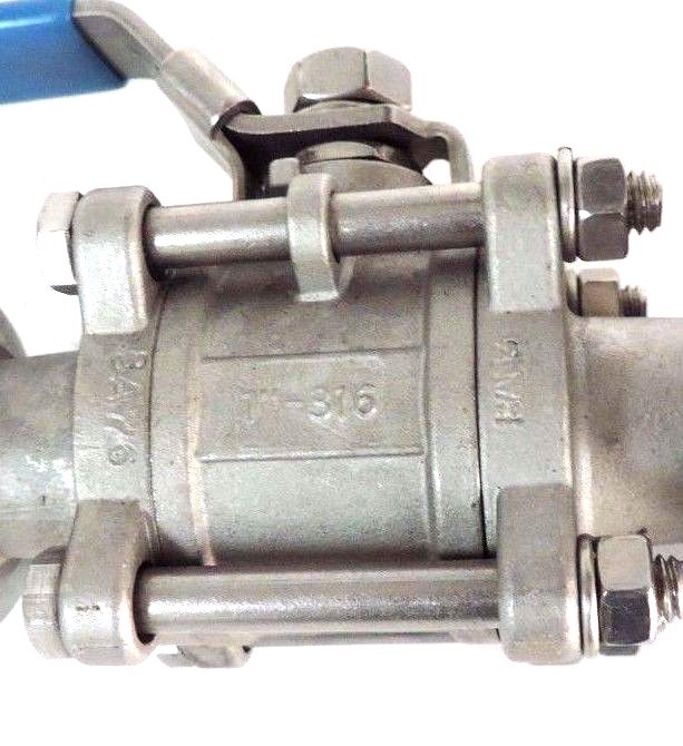 Used ROBERT-JAMES PA03 8A76, 8AN6, 1''-316, 1000 WOG VALVE W/ 316-L, 815230 EXTENSION