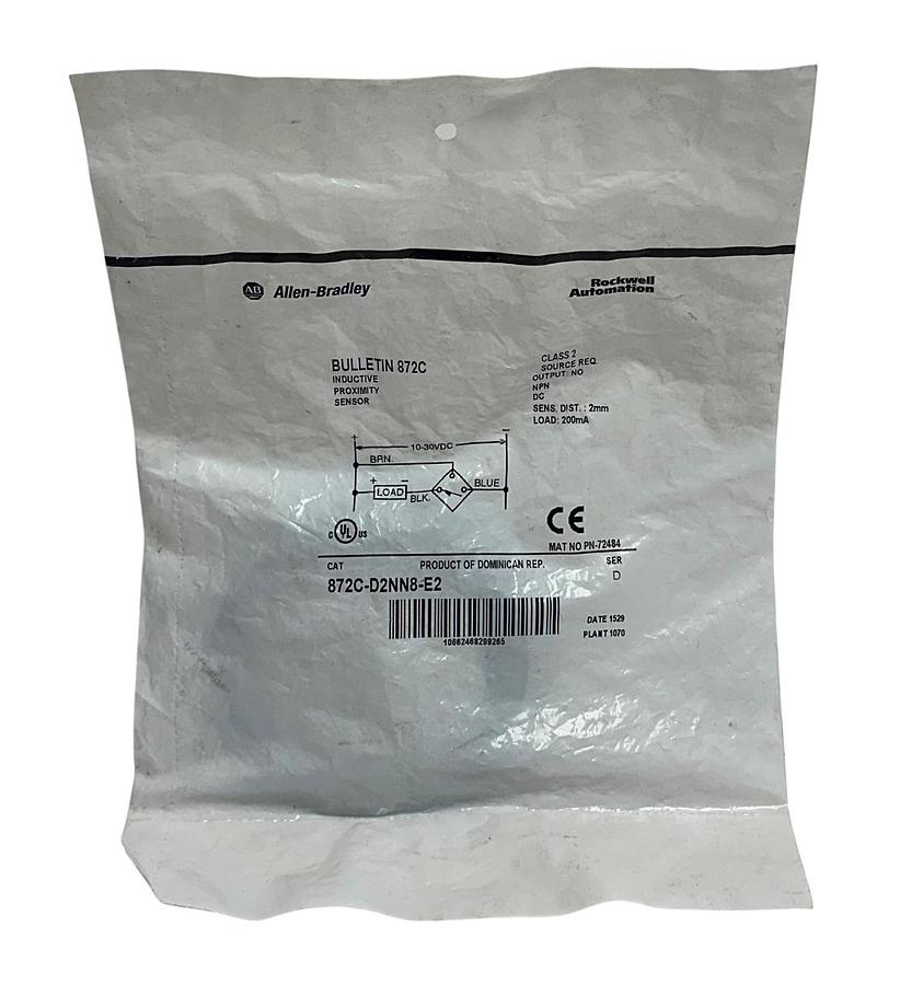 ALLEN BRADLEY 872C-D2NN8-E2 /D BULLETIN 872C INDUCTIVE PROXIMITY SENSOR 2mm NSFS