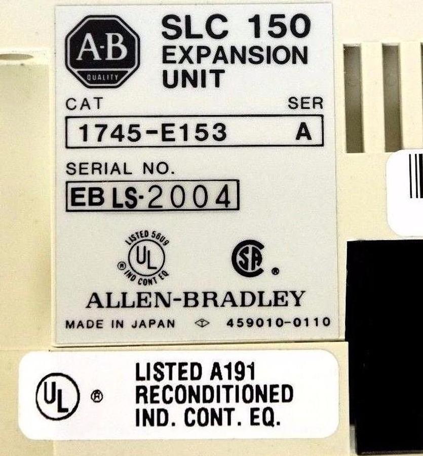 Used REMANUFACTURED ALLEN BRADLEY 1745-E153 SER. A EXPANSION MODULE 10-30 V 1745E153