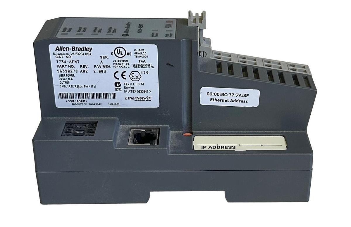 Used ALLEN BRADLEY 1734-AENT /A POINT I/O EtherNet/IP ADAPTER MODULE 24VDC 1734AENT