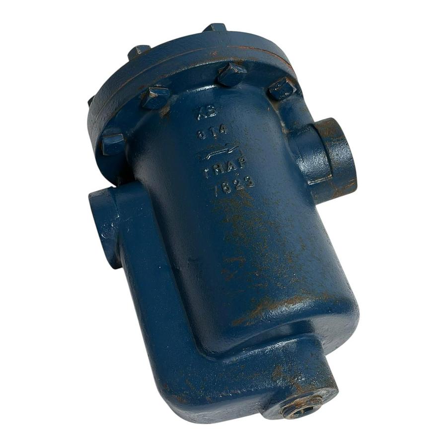 Used Armstrong 814 Inverted Bucket Steam Trap 1" NPT Cast Iron Blue NOS