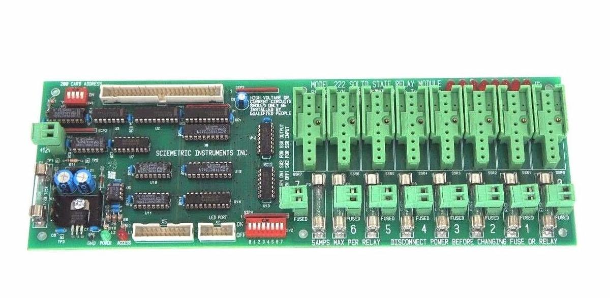 Used SCIEMETRIC INSTRUMENTS MODEL 222 SOLID STATE RELAY MODULE REV 0