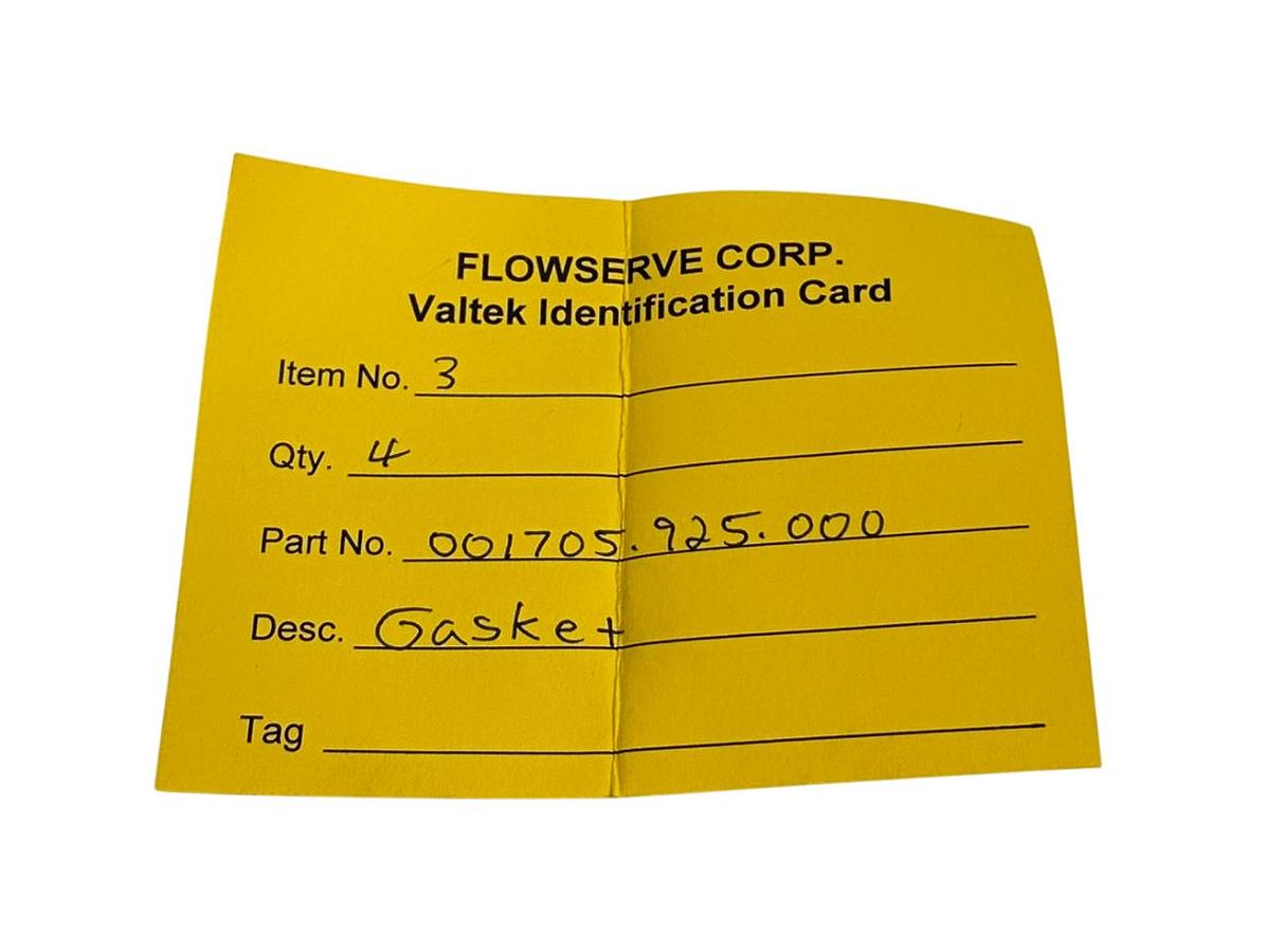 Used 4 FLOWSERVE VALTEK 001705.925.000 / 001705925000 OEM TEFLON GASKETS NSNP