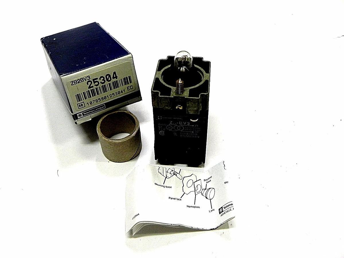 Used NIB TELEMECANIQUE ZB2-BV3 PILOT LIGHT HEAD 120VAC TRANSFORMER TYPE W/BULB ZB2BV3