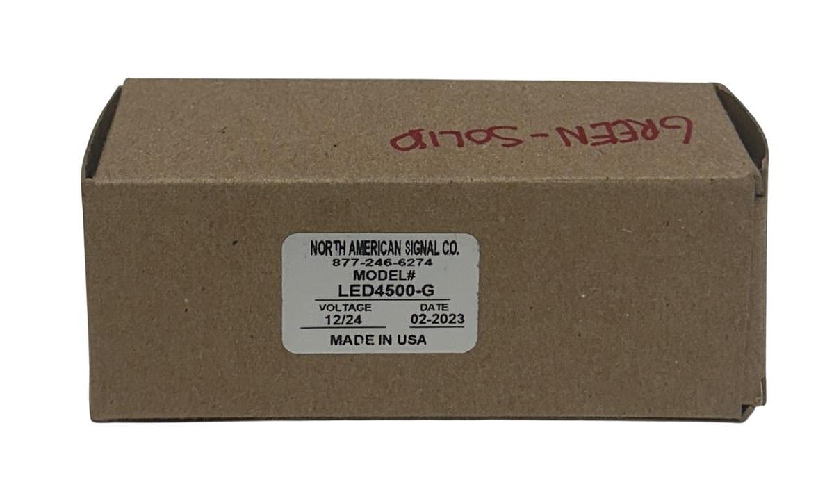 Used NORTH AMERICAN SIGNAL CO LED4500-G / LED4500G 4-LED LIGHT GREEN 12/24V NSMP